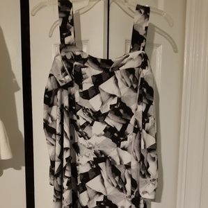 Black & White Cold Shoulder Tunic